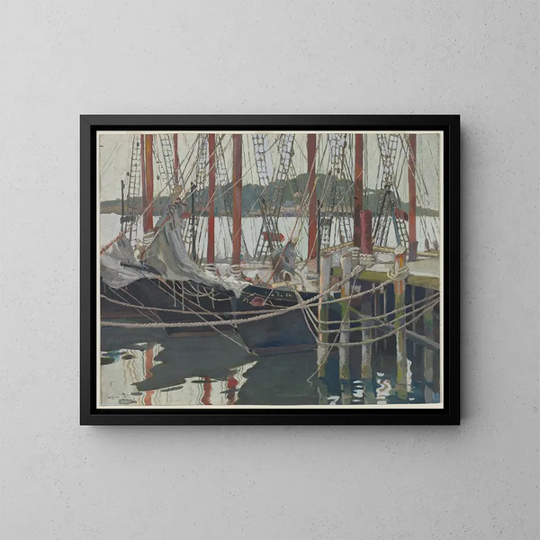 Jours oisifs à Gloucester, Massachusetts - Caroline E. Coit — kehystetty taideteos seinällä