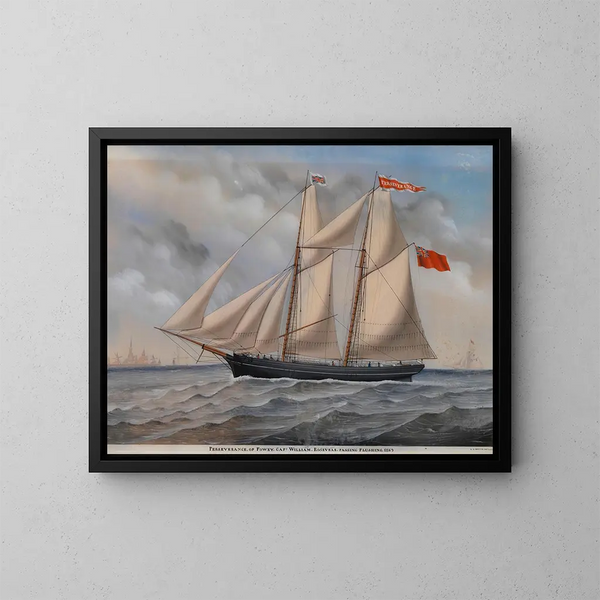 Brig englanti Perseverance de Fowey - Carolus Ludovicus Weyts — kehystetty taideteos seinällä