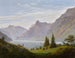 maisemasta vuoristomajalla aamulla - Caspar David Friedrich — näkymä teoksesta