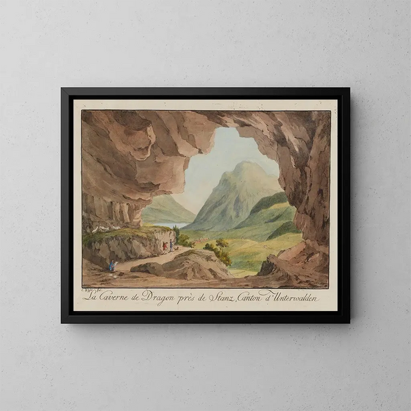 La caverne du dragon près de Stanz, canton d'Unterwald - Caspar Leontius Wyss — kehystetty taideteos seinällä