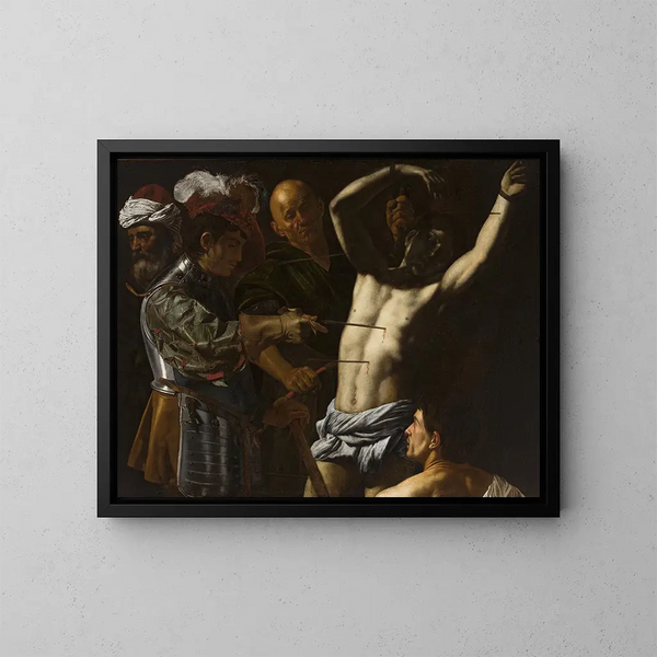 Saint Sébastien - Cecco del Caravaggio — kehystetty taideteos seinällä