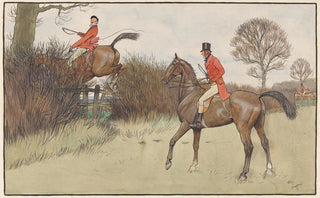 Cecil Charles Windsor Aldin - Ar Never Gets Off Hunting Scene.webp