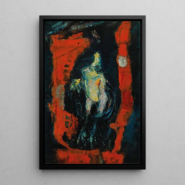 La volaille pendue aux briques rouges - Chaïm Soutine — kehystetty taideteos seinällä