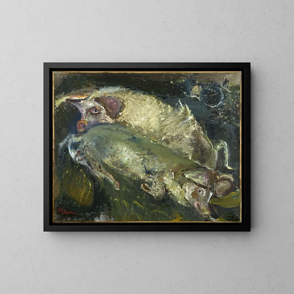 The pigs - Chaïm Soutine — kehystetty taideteos seinällä