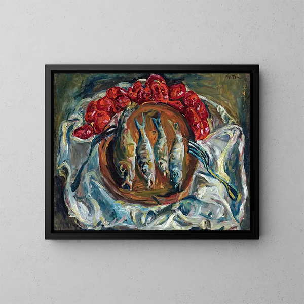 Kaloja ja tomaatteja - Chaïm Soutine — kehystetty taideteos seinällä