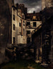 Muinainen Hôtel-Dieu maalaus Saint-Julien-le-Pauvrein pihalla - Charles Alexis Apoil — näkymä teoksesta