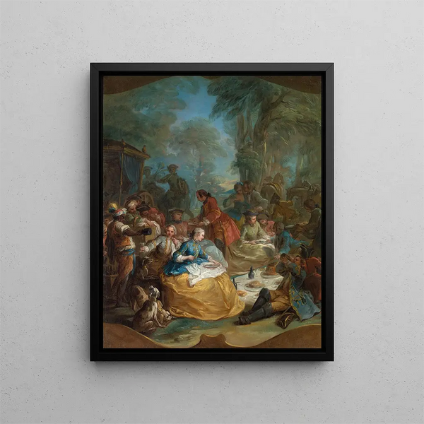 Pyyntikuolema - Charles André van Loo — kehystetty taideteos seinällä