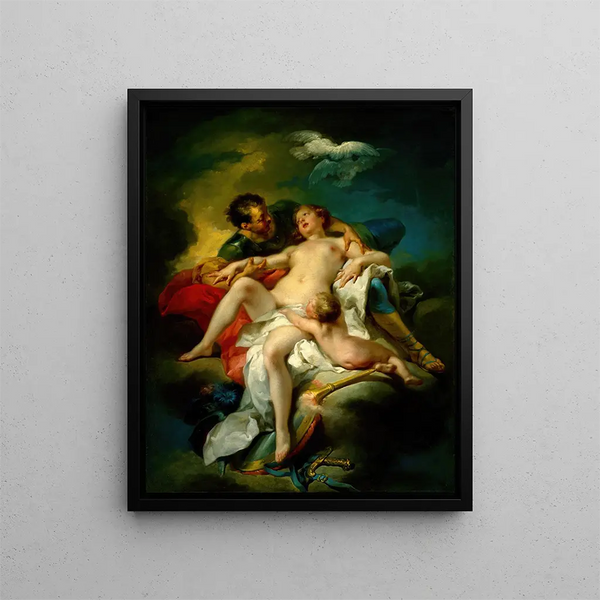 Mars ja Venus - Charles André van Loo — kehystetty taideteos seinällä