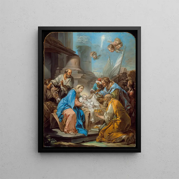 L'Adoration des Mages - Charles André van Loo — kehystetty taideteos seinällä