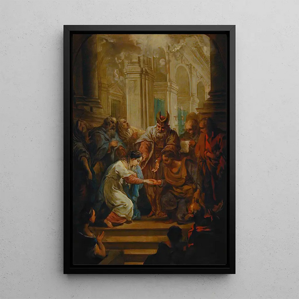 Neitsyt Marian häät - Charles André van Loo — kehystetty taideteos seinällä