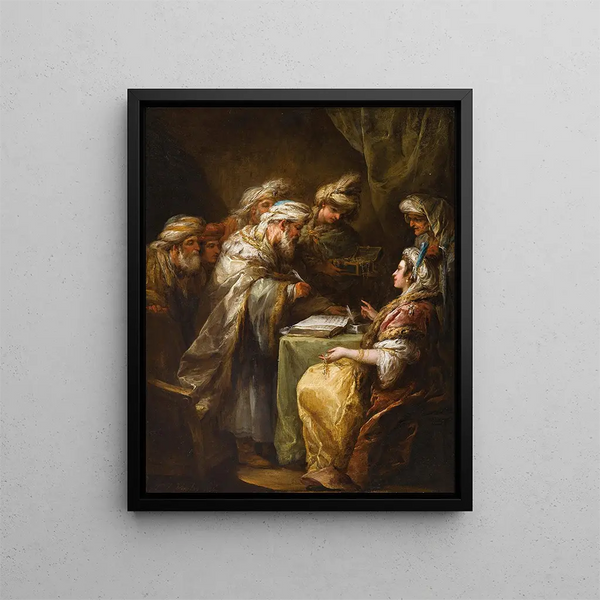 Le contrat de mariage - Charles André van Loo — kehystetty taideteos seinällä
