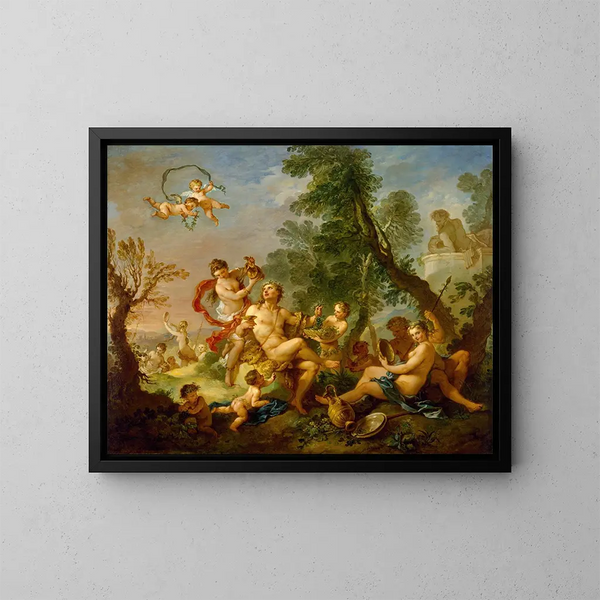 Bacchanale - Charles-Joseph Natoire — kehystetty taideteos seinällä