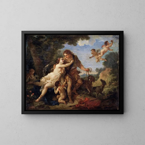 Vénus et Adonis - Charles-Joseph Natoire — kehystetty taideteos seinällä
