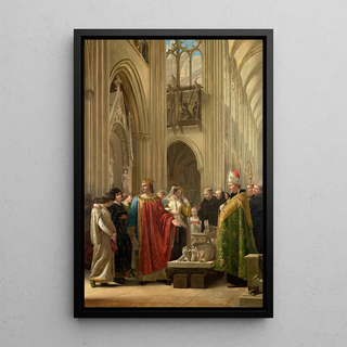 CharlesPaul Landon - Saint Louis faisant rtablir les tombeaux des rois ses prdcesseurs dans le chur de lglise de SaintDenis vers 1231.webp