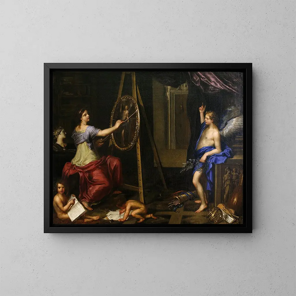 Allégorie de la peinture - Charles Alphonse Du Fresnoy — kehystetty taideteos seinällä