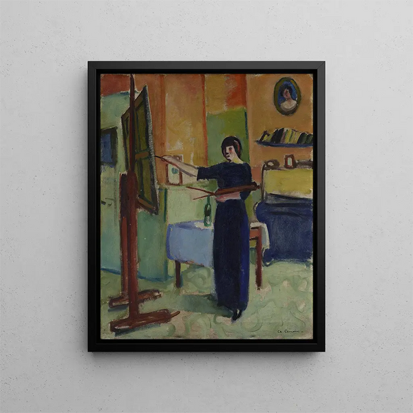 Artisti ateljeessaan - Charles Camoin — kehystetty taideteos seinällä