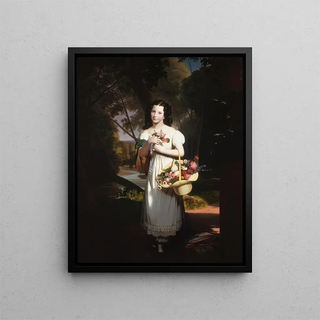 Charles Cromwell Ingham - Little Girl with Flowers Amelia Palmer.webp