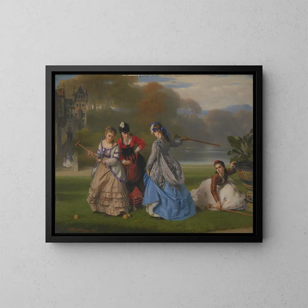 Croquet-pelaajista - Charles Édouard Boutibonne — kehystetty taideteos seinällä