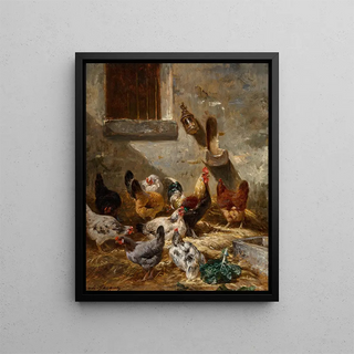 Charles Emile Jacque - Coq et poules dans la bassecour.webp