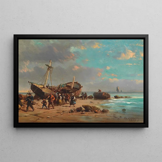 Charles Euphrasie Kuwasseg - Fischer am Strand.webp