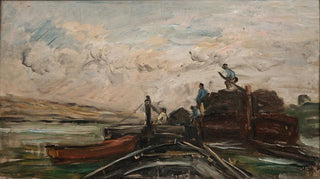 Charles Franois Daubigny - Barges on a River.webp