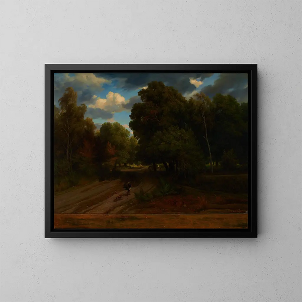 Le carrefour du nid d'aigles, forêt de Fontainebleau - Charles François Daubigny — kehystetty taideteos seinällä