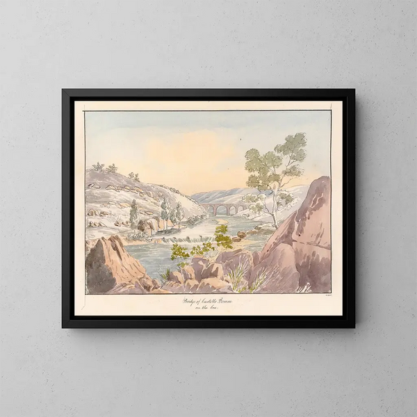 Pont de Castello Bom sur le Coa - Charles Hamilton Smith — kehystetty taideteos seinällä