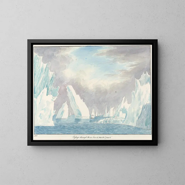 Passage à travers la glace - Charles Hamilton Smith — kehystetty taideteos seinällä