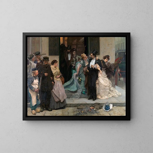 Aamunkoitteessa - Charles Hermans — kehystetty taideteos seinällä