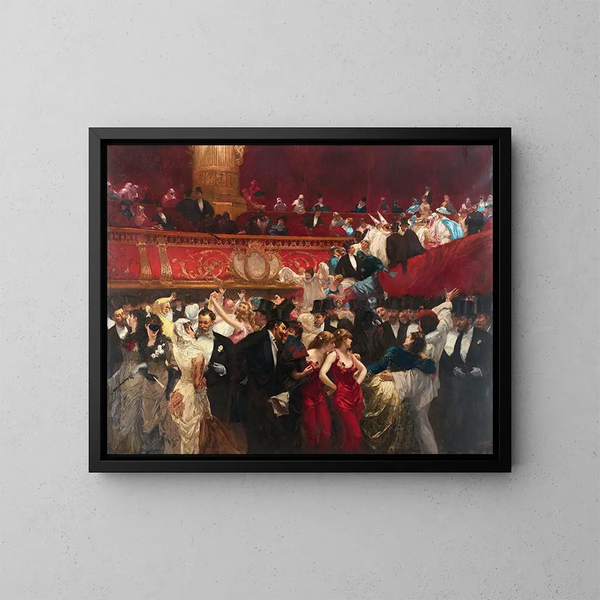 Bal masqué - Charles Hermans — kehystetty taideteos seinällä