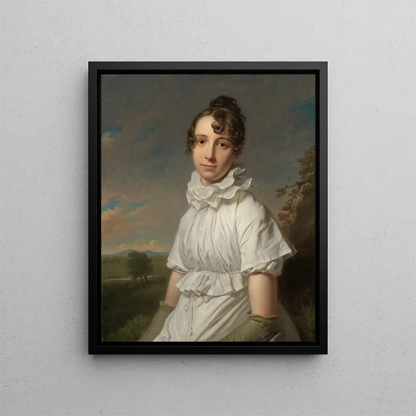 Portrait d'Emma Jane Hodges - Charles Howard Hodges — kehystetty taideteos seinällä