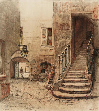 Charles Jouas - Escalier et cour du 22 rue Chanoinesse.webp