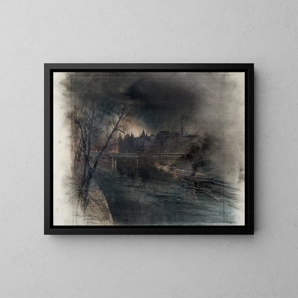 Le Palais de Justice vu du Pont Neuf - Charles Jouas — kehystetty taideteos seinällä