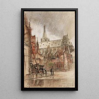 Charles Jouas - Lglise Saint Sverin vue de la rue Saint Jacques.webp