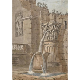 Charles Louis Clrisseau - Fountain in a Courtyard.webp