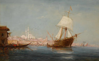 Charles Malfroy - Caique et voilier sur le Bosphore.webp