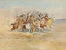 Blackfeet-sodan ryhmä - Charles Marion Russell — näkymä teoksesta