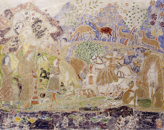 Figures et cerfs - Charles Prendergast — näkymä teoksesta