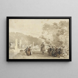Charles Rochussen - Koets van de Prins die van de oprijlaan van Huis ten Bosch rijdt.webp