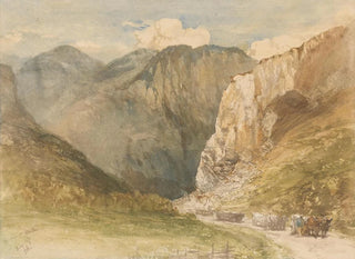Charles Rochussen - Ossenkarren op een weg tussen de bergen in het kanton Sankt Gallen.webp