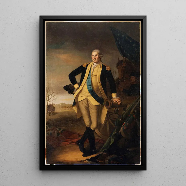 George Washingtonin Princetonin taistelun jälkeen - Charles Willson Peale — kehystetty taideteos seinällä