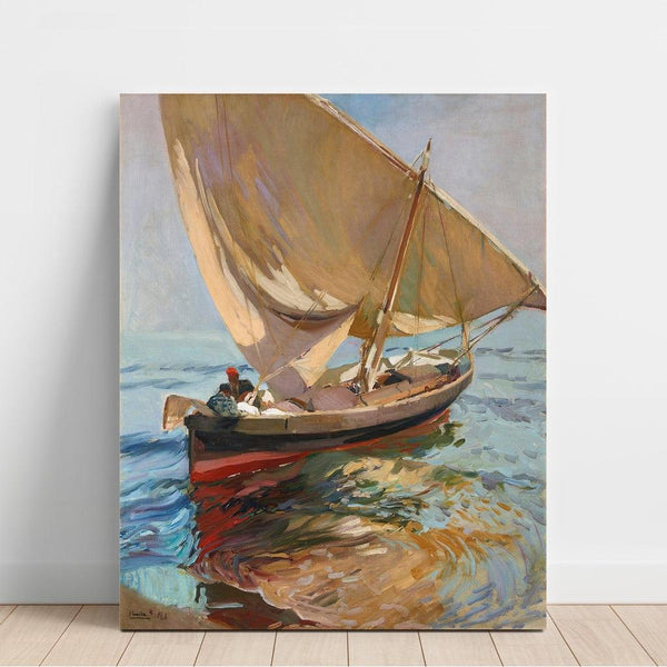 Maalauksen jäljennös Chemin de la pêche, Valence - Joaquín Sorolla