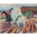 Maalauksen jäljennös Hevoset muokkaamassa - Edvard Munch