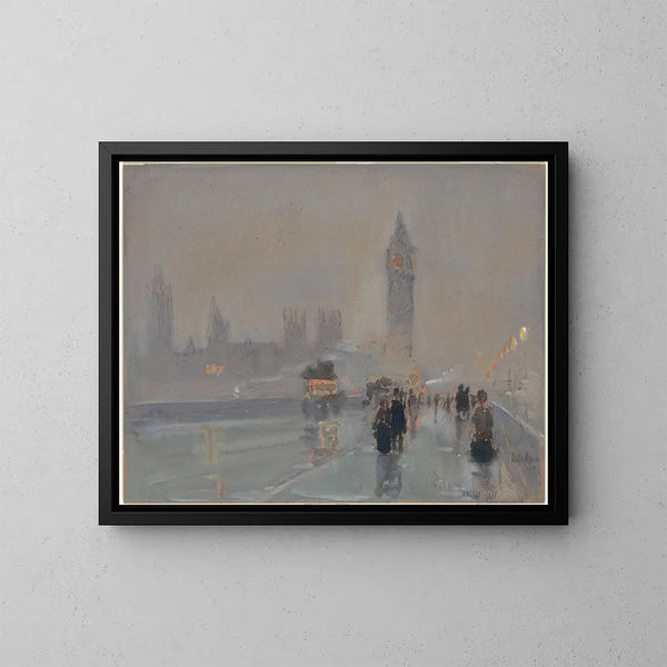 Le Palais de Westminster et Big Ben - Childe Hassam — kehystetty taideteos seinällä
