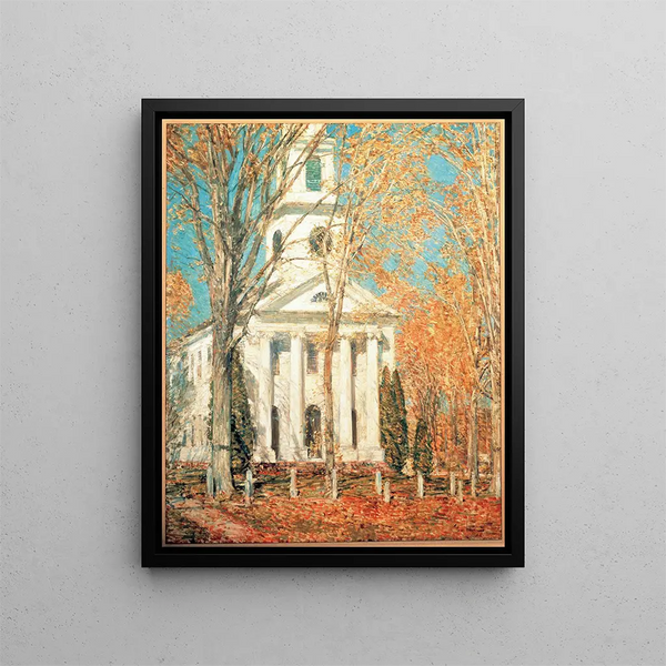 Kirkko Old Lyme, Connecticut - Childe Hassam — kehystetty taideteos seinällä