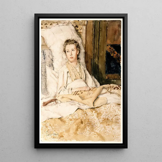 Maud cousant - Childe Hassam — kehystetty taideteos seinällä