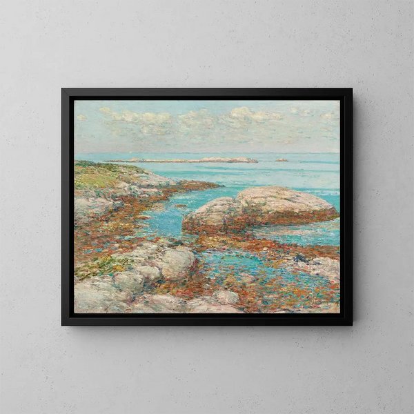 Rochers à Appledore le matin - Childe Hassam — kehystetty taideteos seinällä
