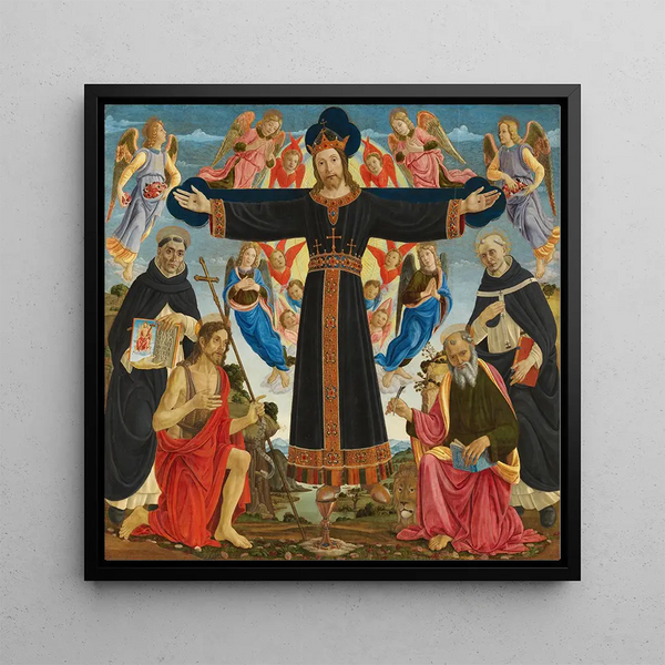 Christ sur la Croix avec les Saints Vincent Ferrer, Jean-Baptiste, Marc et Antonin - Maître de l'Épiphanie de Fiesole