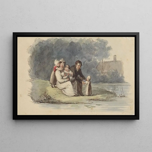 Christiaan Julius Lodewijk Portman - Familie zittend aan het water.webp