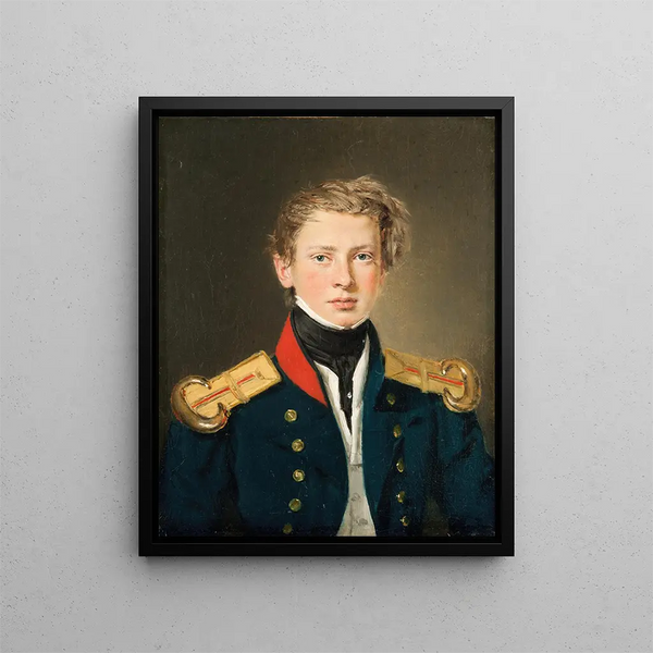 Sous-lieutenant Cosmus Bornemann Marine royale danoise né en 1809 décédé en 1888 - Christian Albrecht Jensen — kehystetty taideteos seinällä